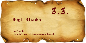 Bogi Bianka névjegykártya